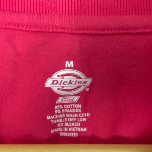 DICKIES Pink Short Sleeve Polo Shirt Womens Size Medium Good Condition - Picture 5 of 5